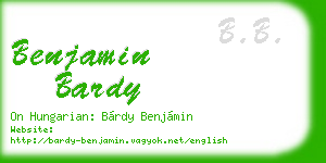 benjamin bardy business card