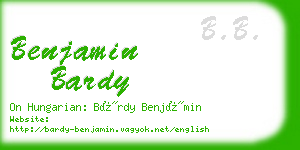 benjamin bardy business card